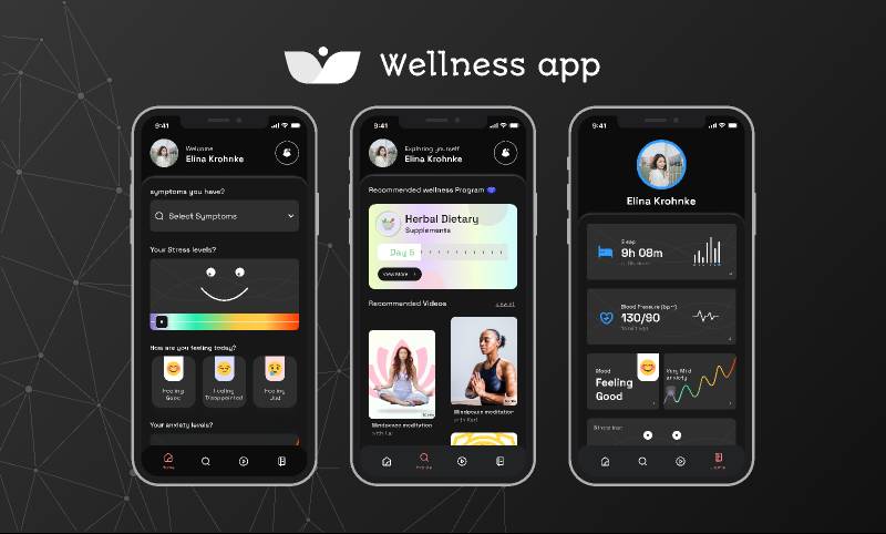 Health Wellness app figma mobile template