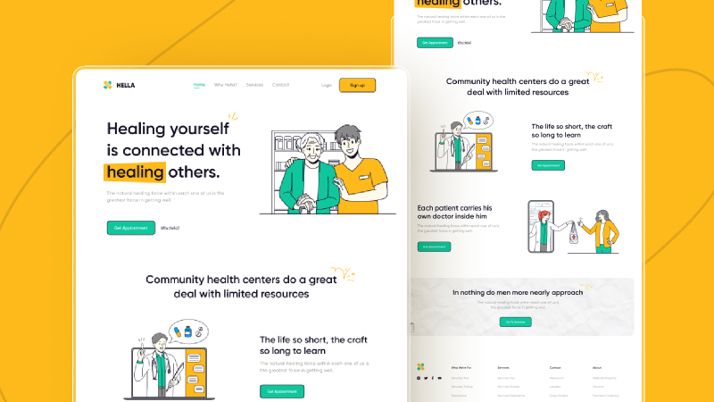 Healthcare Website UI Figma Free Download