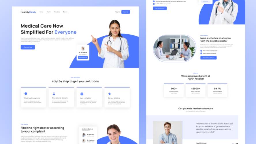 Healthy Care Landing Page Figma Template