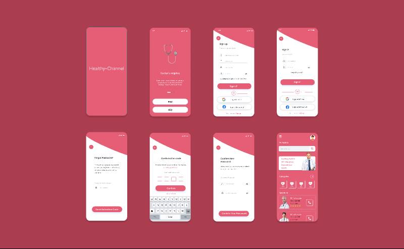 Healthy Channel Apps - Free Figma Mobile Template