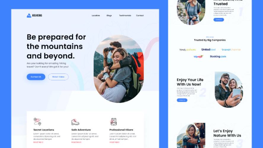 Highking - Hiking & Outdoor Landing Page figma template