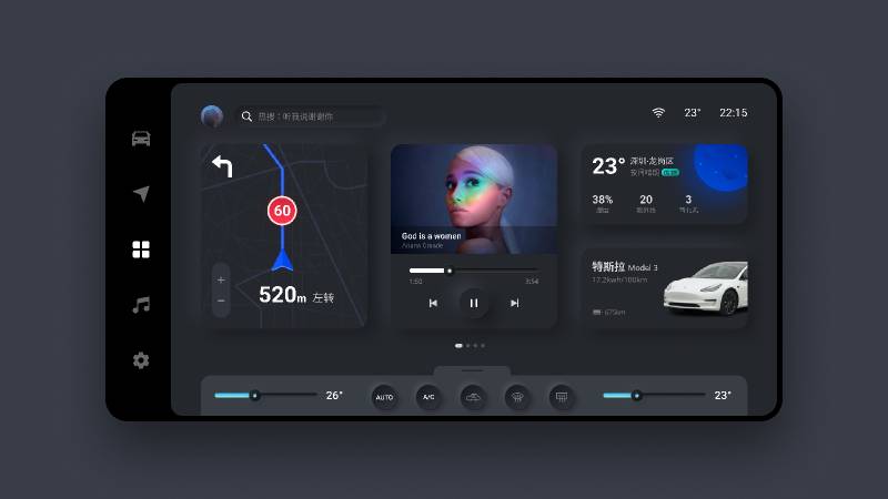 HMI Pad design Figma HUD Car Free Template