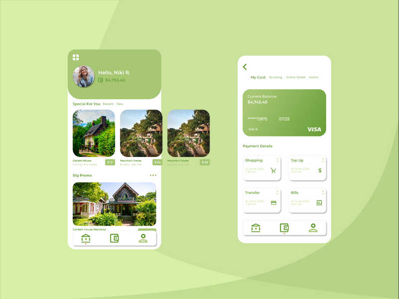 Home Garden Rental Application figma mobile template