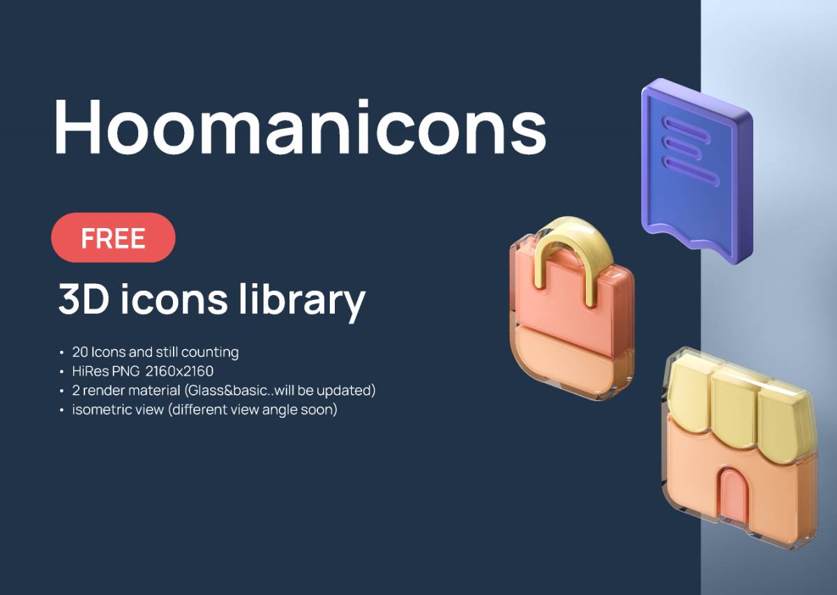 Hoomanicons V.1 3D Icon Figma Template