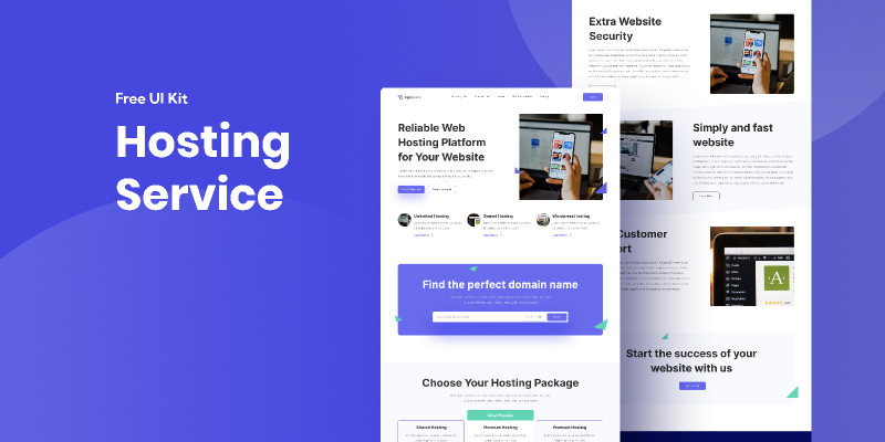 Hosting Service Landing Page Figma Free