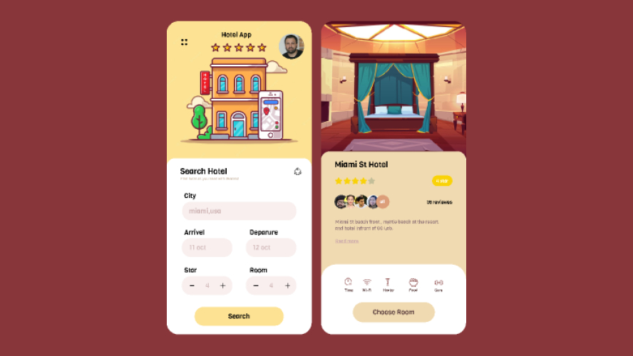Hotel booking mobile template