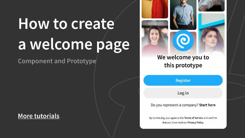 How to create a welcome page Pinterest style mobile figma template