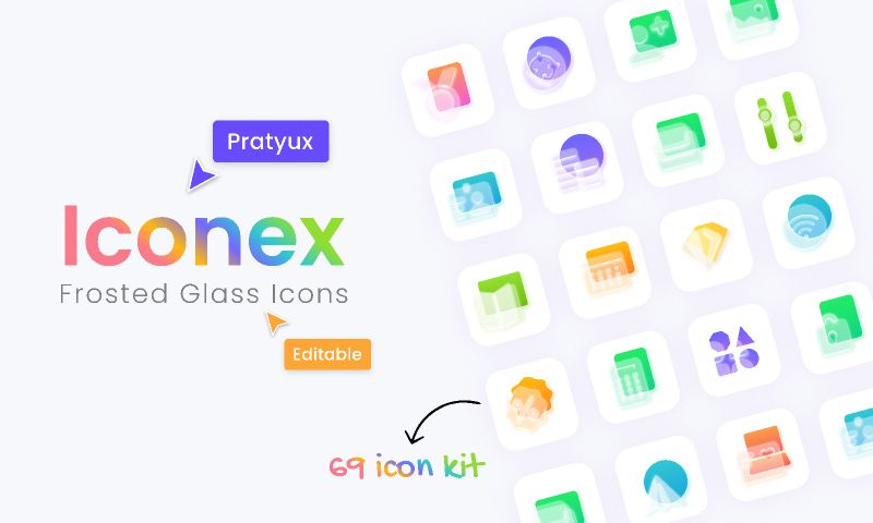 Iconex - Glass icons Figma Template