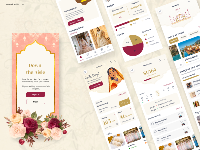 Indian Wedding Planning App Figma Free Template