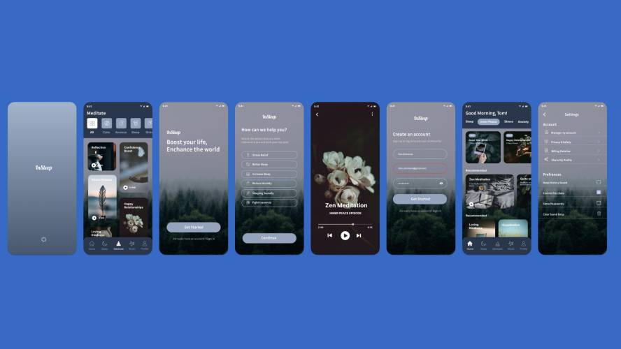 InSleep - Mobile App Concept UI/UX Design Figma Template