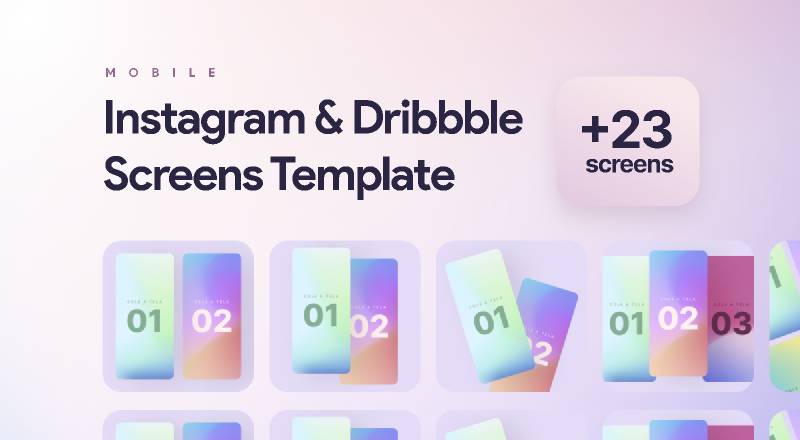 Instagram & Dribbble Screens Templates figma