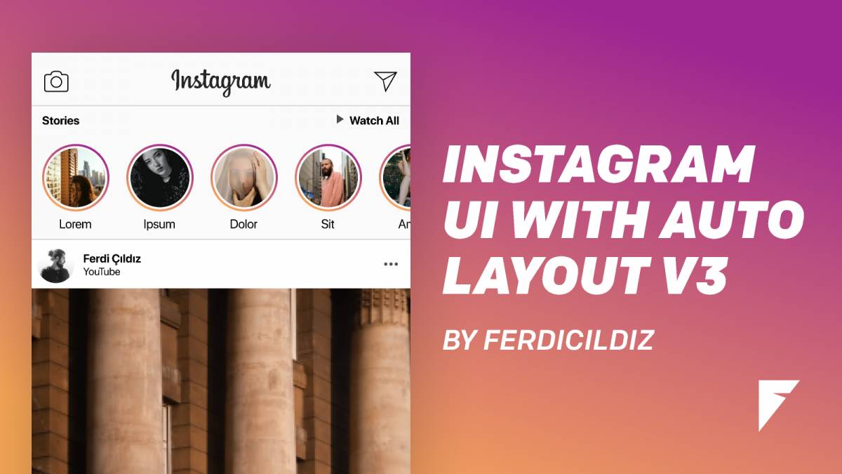 Instagram UI with Auto Layout v3 figma free