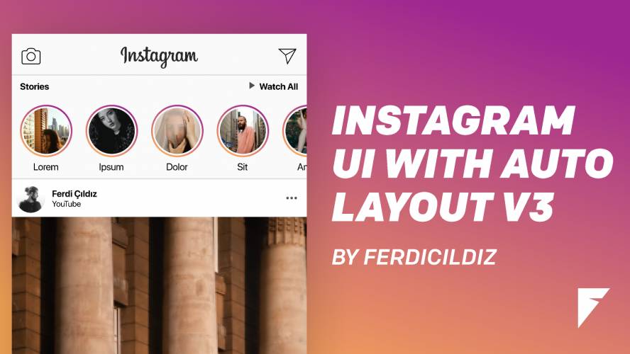 Instagram UI with Auto Layout v3 figma free