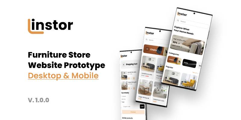 Instor - Furniture Store Figma Website Mobile Template