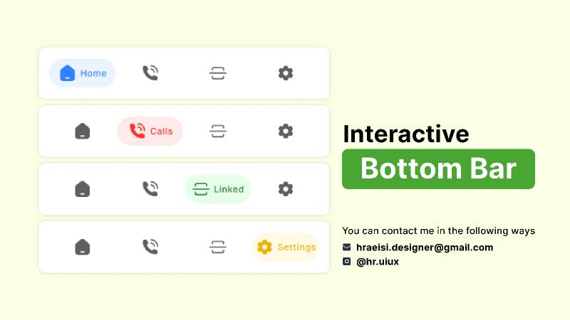 Interactive Bottom Bar Component Figma Template