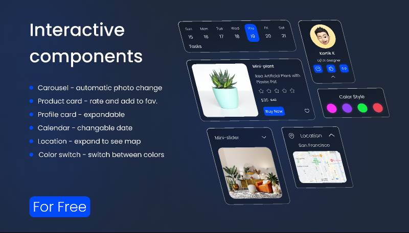 Interactive components - micro interaction figma template