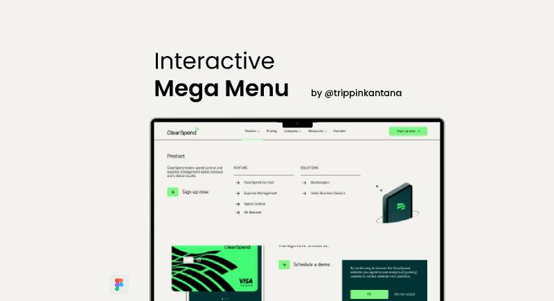 Interactive Mega Menu Figma Ui Kit