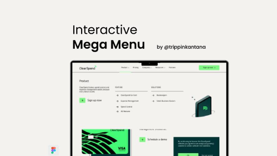Interactive Mega Menu Figma Ui Kit