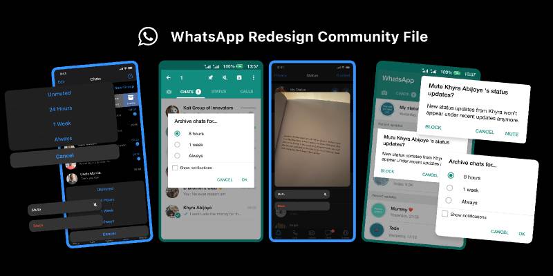Interactive WhatsApp Redesign - Android & iOS Figma Template