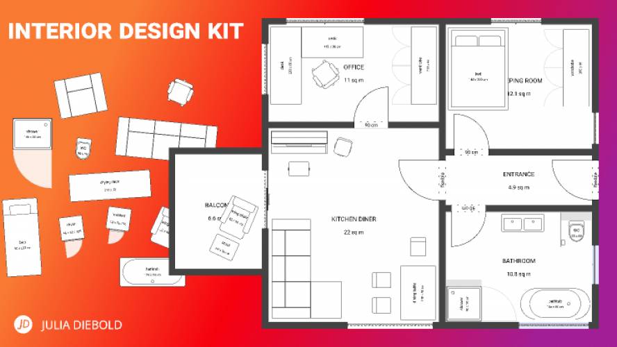 Interior Design Kit - Floor plans made easy!