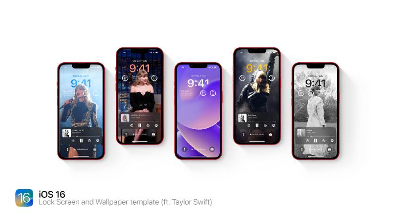 iOS 16 Lock Screen (ft. Taylor Swift) Figma Mobile App