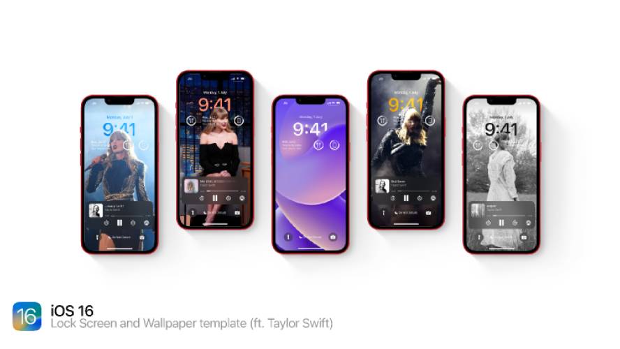 iOS 16 Lock Screen (ft. Taylor Swift) Figma Mobile App