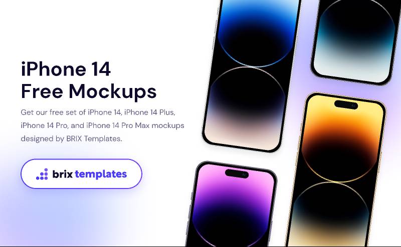 iPhone 14 Free Mockups BRIX Templates Figma Free Download