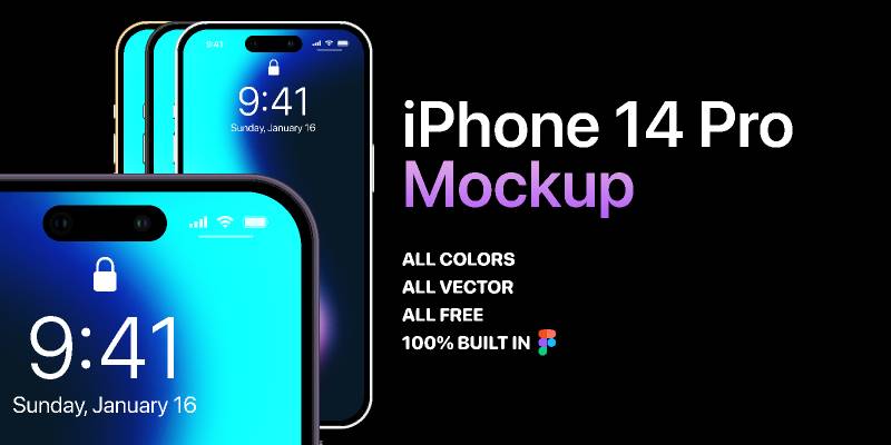 iPhone 14 Pro Mockup Figma Template | UI4Free