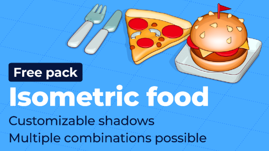 Isometric food Icons - Free pack Figma Template