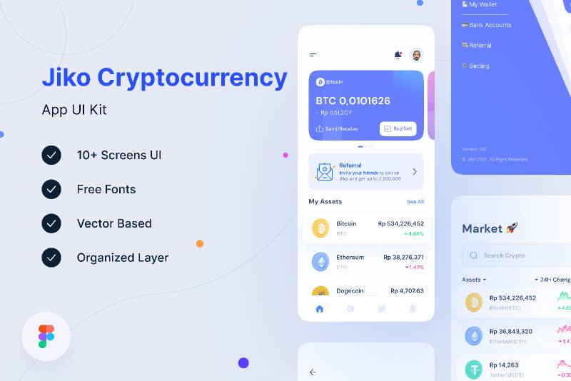 Jiko Cryptocurrency Mobile App Figma Template