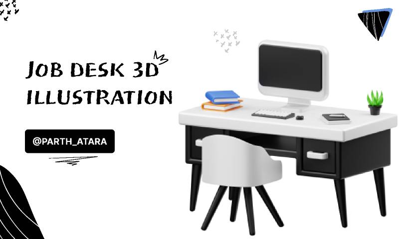 Job Desk 3D Illustration - Parth Atara Figma Template