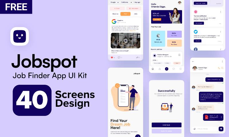 Job Finder Ui App Kit figma template