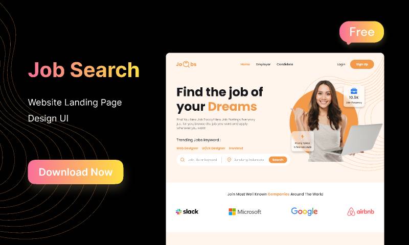 Job Search Landing Page Figma Website Template
