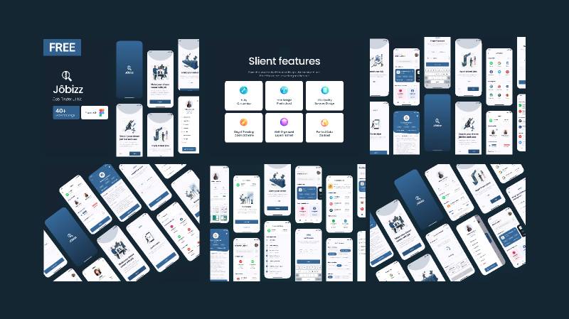 Job UI Kit Free Template Figma Mobile Template