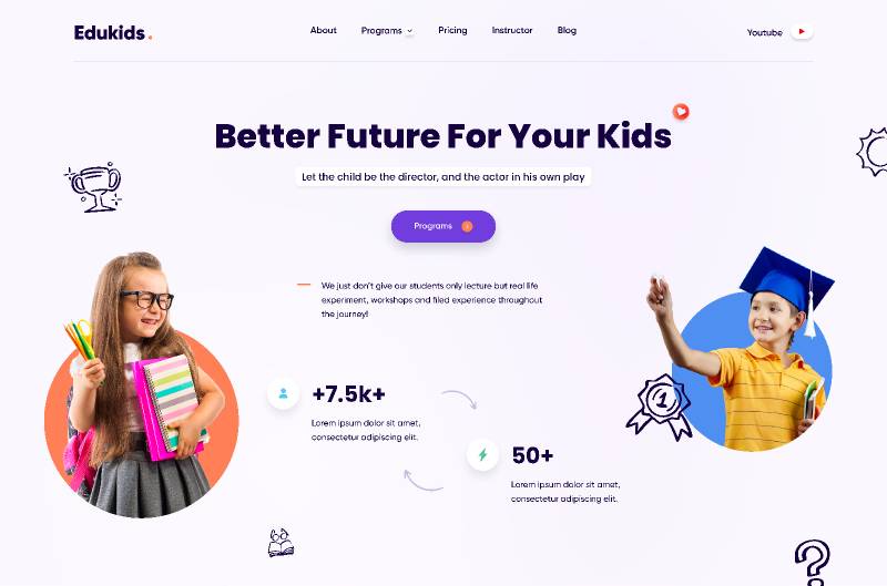 Kids Landing Page Figma Template