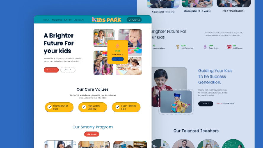 Kids School Website Figma Free Download