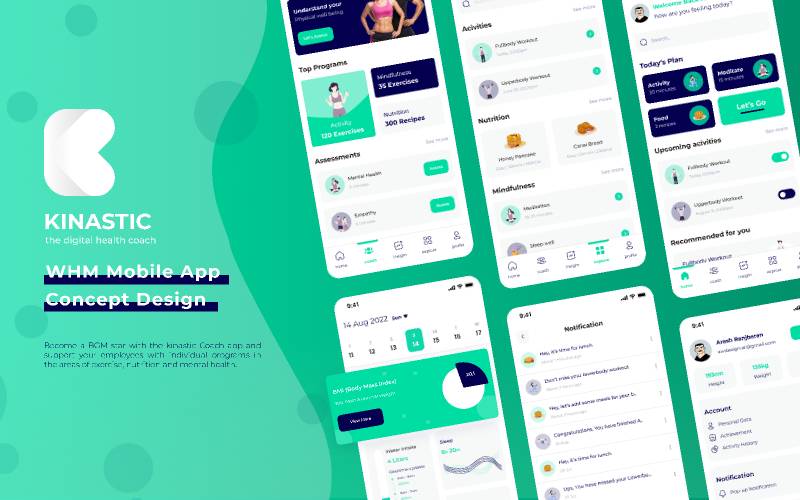 Kinastic Mobile app concept figma free download