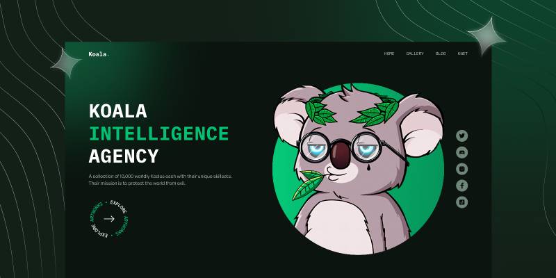 Koala NFT Collection Website Figma Template
