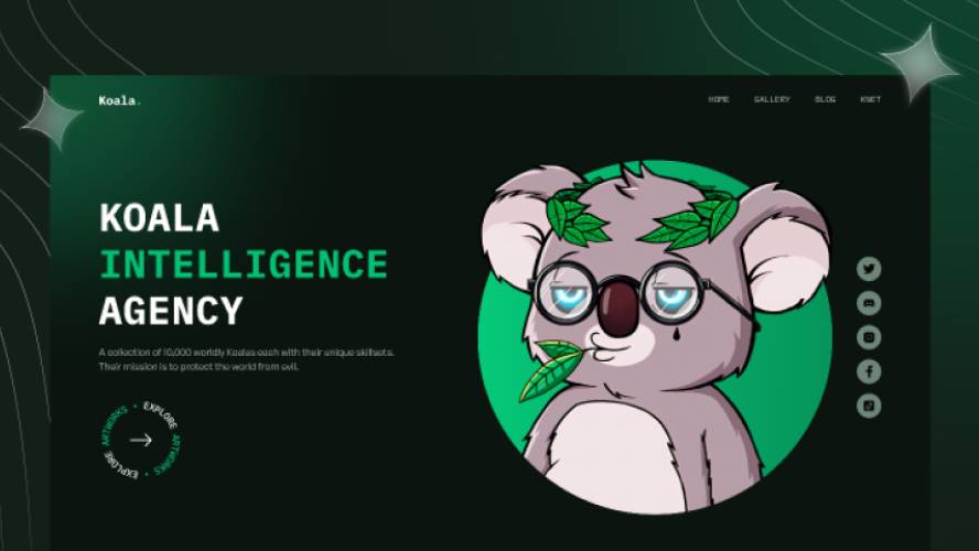 Koala NFT Collection Website Figma Template