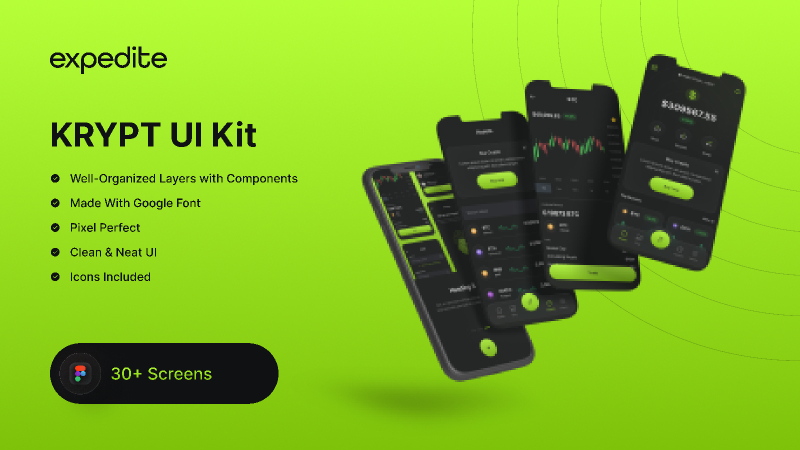 Krypt - Cypto Wallet UI Kit Figma Free Template