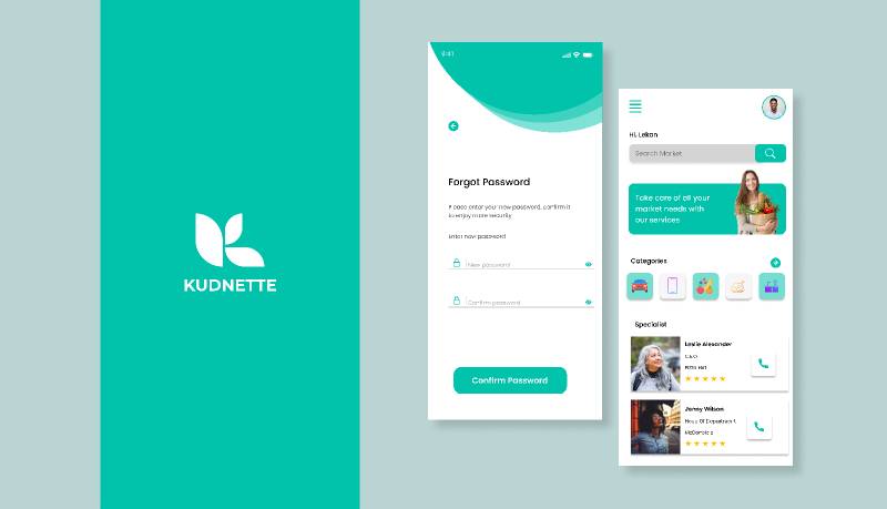 kudnette - Free Figma Mobile Template for Market Place