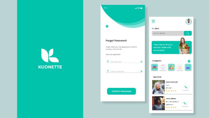 kudnette - Free Figma Mobile Template for Market Place