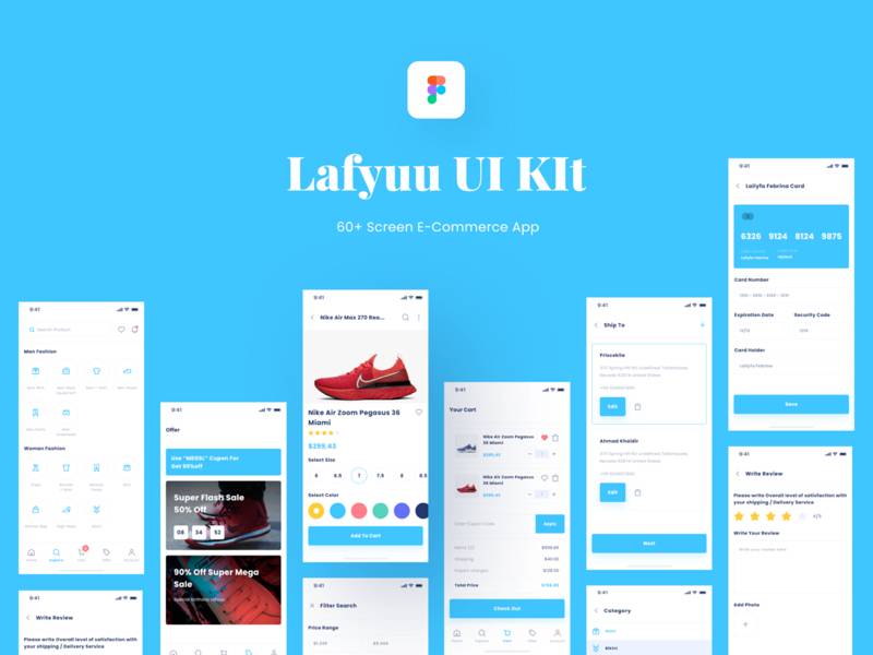 Lafyuu E-commerce UI Kit for Figma Templates free