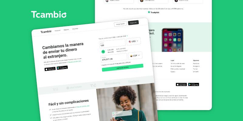 Landing Page - Tcambio Figma Template