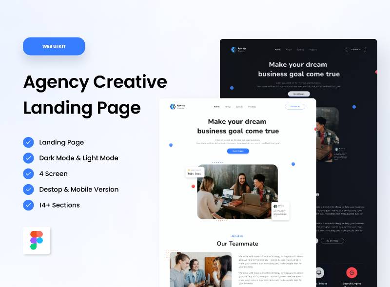 Landing Page Creative Agency Figma Website Template