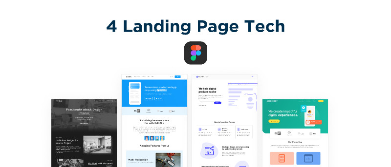 landing page for tech agency Figma templates