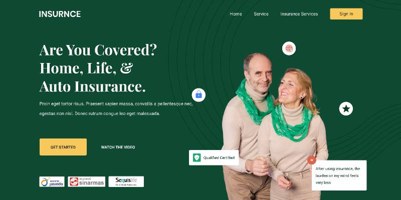 Landing Page Insurance Figma Template