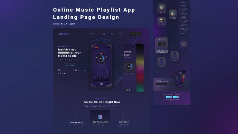 Landing Page Music App Figma Template