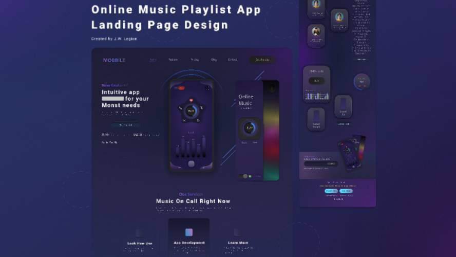 Landing Page Music App Figma Template