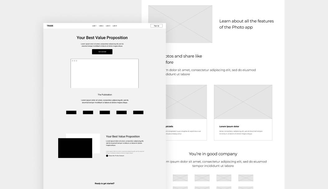 Landing Page Wire Framing Figma Template